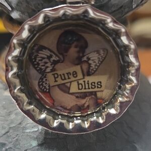 Pure Bliss Silver-Tone Bottlecap Pendant Necklace